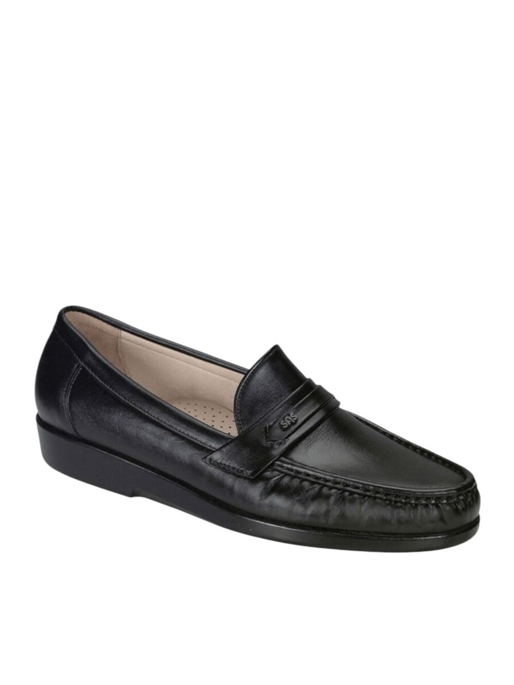 SAS Loafers NEW Ace Slip On Comfort Penny Handsewn Leather Black Size 9.5 W